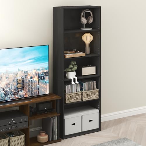 Furinno GEHRY DVD Shelf, 5-Tier CD Rack, Media Shelf by Furinno-FitsYourSpaceFitsYourBudget