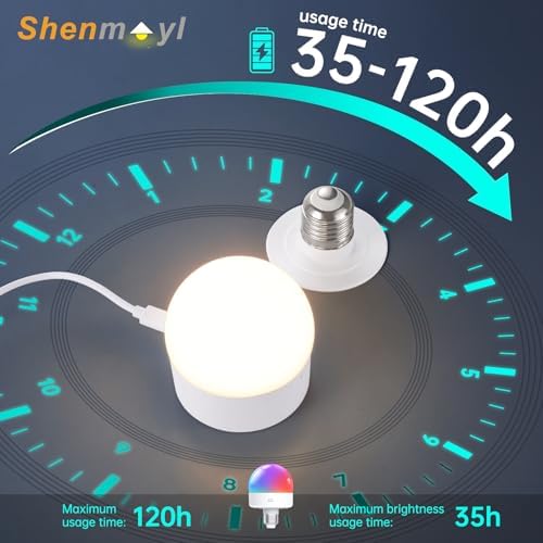 Shenmoyl Battery Operated Wall Sconces Set of 2, Flower Pattern Shade 5000 mAh - Image 4