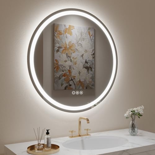 32" Round LED Mirror for Bathroom, Circle Bathroom Mirror by LOVESPEJO