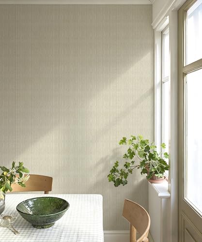 MelunMer Beige Grasscloth Peel and Stick Wallpaper Removable 17.3"x393" - Image 7
