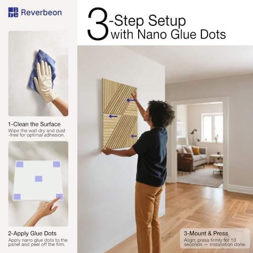 Acoustic Wall Panels, Decorative Sound Absorbing Panels, 6 Pack - Image 4