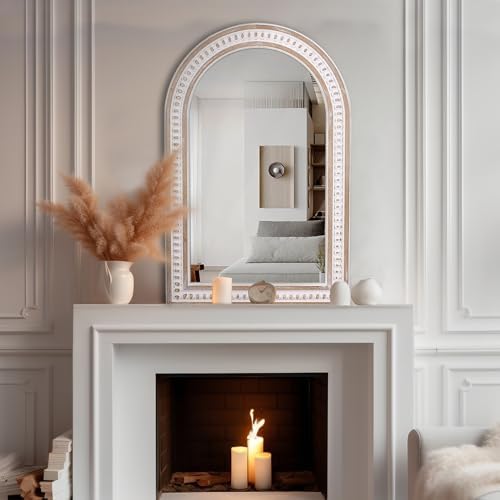36x24 Inch Arched Wall Mirror, Rustic Farmhouse Arch Mirror - Image 4