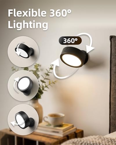 EZVALO LED Wall Mounted Light, 3000mAh Rechargeable Cordless Wall Sconce - Image 4