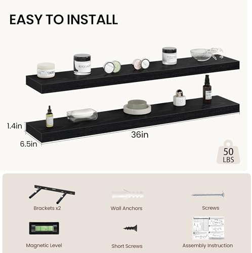 Vivelove 36 Inch Floating Shelves Wall Mounted - Image 3