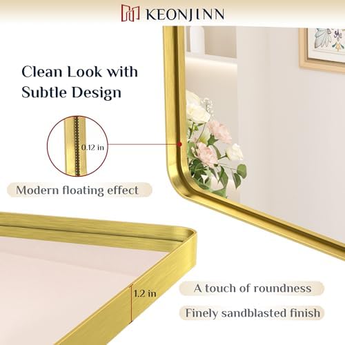 Keonjinn 24 x 30 Inch Gold Bathroom Mirrors - Image 3