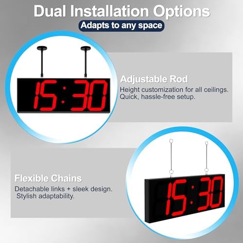 CHKOSDA 19 Inch Large Double Sided Digital Wall Clock - Image 6