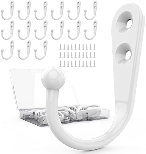 ZAYBOD 15 Pack White Hooks for Hanging by ZAYBOD