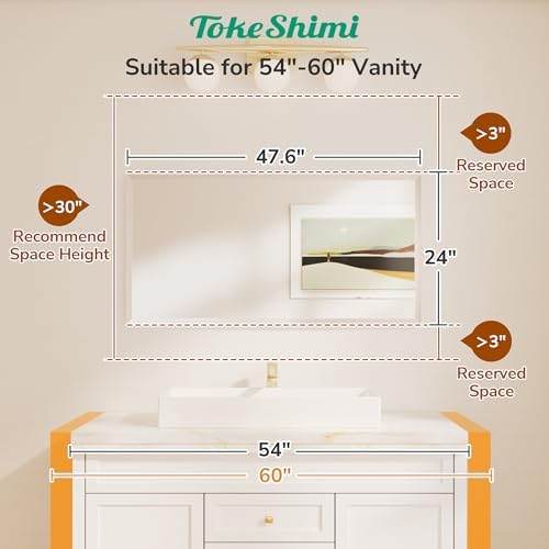 TokeShimi Bathroom Vanity Mirror Frameless - Image 2