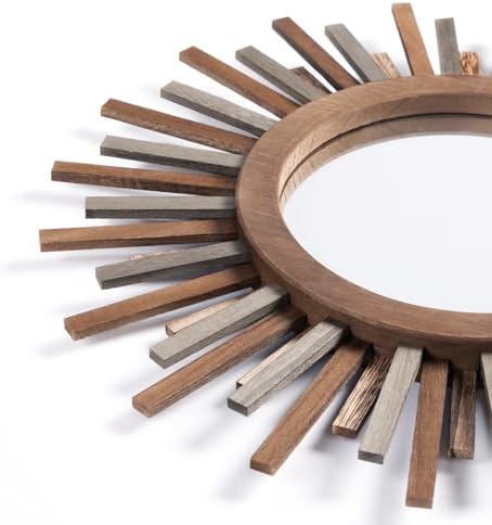 18 Inch Boho Sunburst Mirror, Decorative Rustic Farmhouse Wall Decor - Image 6