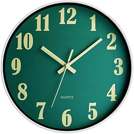 JoFomp Glow in The Dark Clock, 12 Inch Modern Silent Non Ticking Wall Clocks by JoFomp