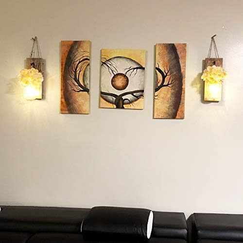 Rustic Mason Jar Sconces Wall Decor, Rustic Brown - Image 4