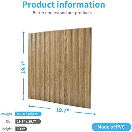 Art3d 3D Fluted Textured Slat Wall Panels, 19.7 x 19.7 in - Image 4
