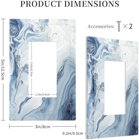 Decorative Outlet Covers Blue Marble Pattern 1 Gang Single Rocker Light Switch - Image 5