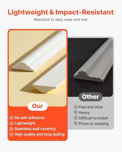 VEVOR Wall Molding 3 Pack, Wainscoting Panels Kit, Lightweight Paintable - Image 5