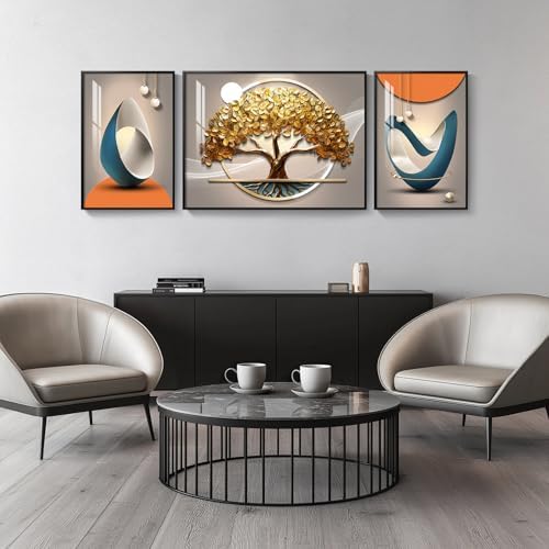 Large Framed Modern Abstract Luxury Wall Art - Image 4