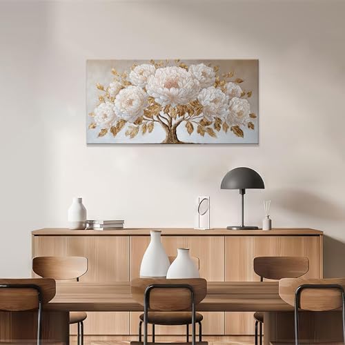 Gold Tree Of Life Wall Art Prints 20"x40" White Gold Wall Art - Image 3