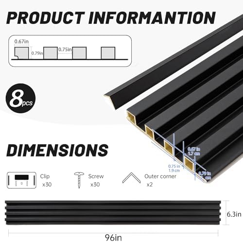 WPC Slat Wall Paneling, 96 x 6inch - Image 4