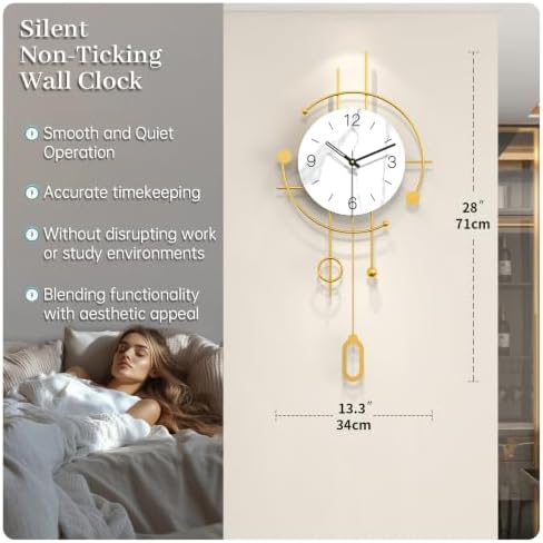 Wall Clocks for Living Room Decor Modern Silent Analog Wall Clock - Image 4