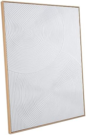 Zessonic White Geometric Line Spiral Abstract 3D Textured Wall Art by Zessoinc