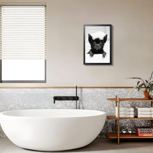 Funny Bat Bathroom Wall Art, Gothic Farmhouse Bat Wall Decor Painting, Humorous - Image 6