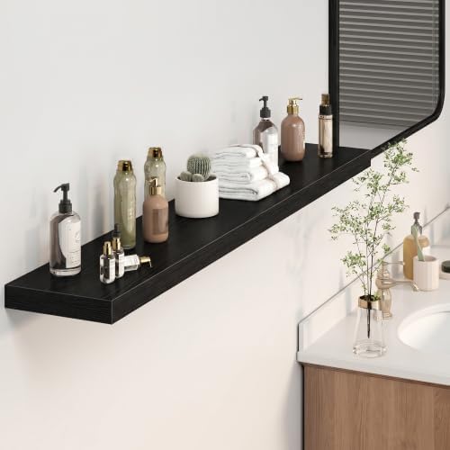 Heimlove Floating Shelves 55.1" W x 9.3" D Black Set of 2 - Image 6
