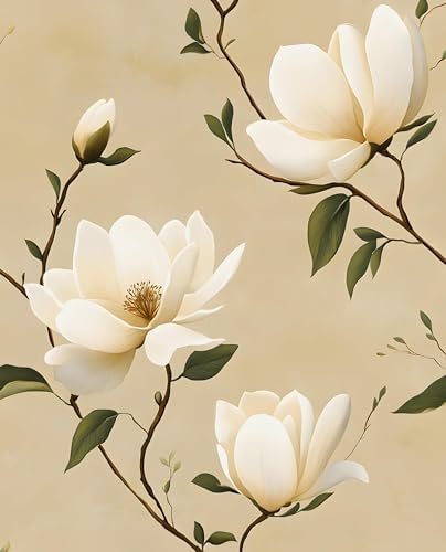Laatse Vintage Khaki Floral Beige Wallpaper Peel and Stick 17.5"X118" by Laatse
