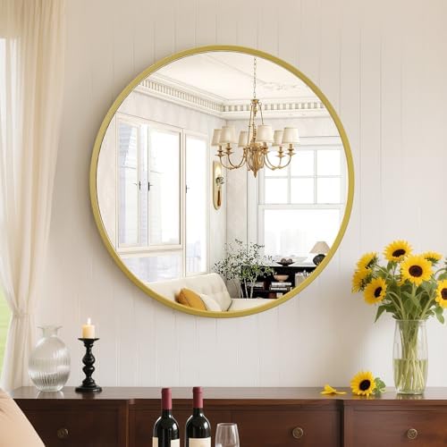 NEWBULIG 20 Inch Round Bathroom Mirror, Wall Mount Vanity Mirror by NEWBULIG