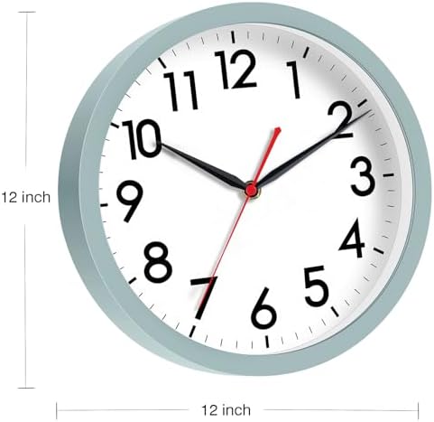 AKCISOT 12 Inch Wall Clock, Silent Battery Operated Analog Clock - Image 2