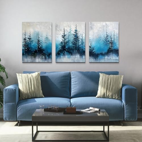 TTHYUEWS Boho Wall Art For Living Room Canvas Wall Decor For Bedroom Forest - Image 3