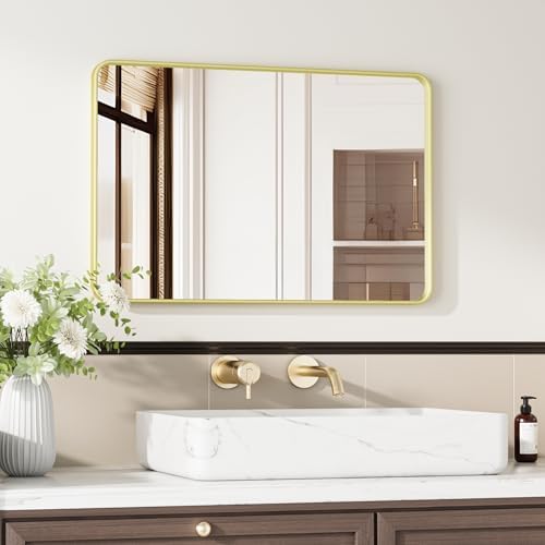 Gold Bathroom Mirror 24X36 Inch Bathroom Vanity Mirror - Image 2