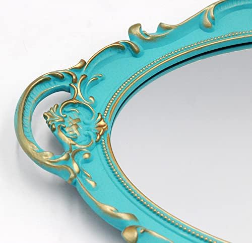 Eaoundm 14.5 x 10 inchs Oval Wall Mirror Vintage Hanging Mirror - Image 4