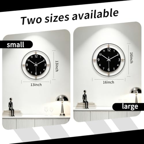 Dankeit Modern Silent Wall Clock 13Inch Black Clock - Image 4