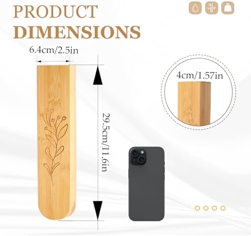Wood Wall Vase Set of 2, 11.6 x 2.52 x 1.37 Inch - Image 3