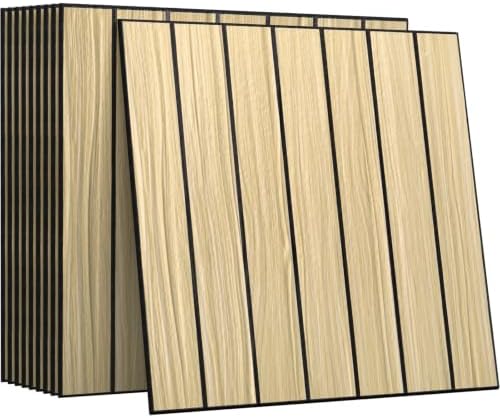 CUCOS Light Brown PVC Slat Wall Panels, 11.8 in Square, 30 Pack by CUCOS