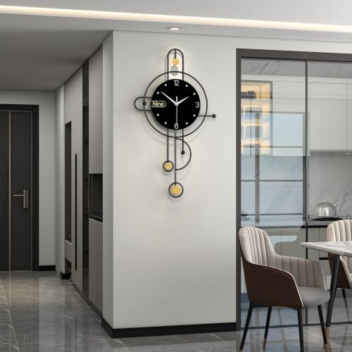 Modern Black Wall Clock Battery Operated - Image 4