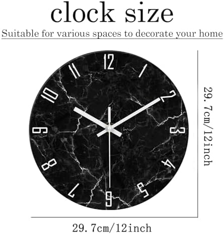 Glass Marble Pattern Wall Clocks Battery Operated 12 Inch - Image 5