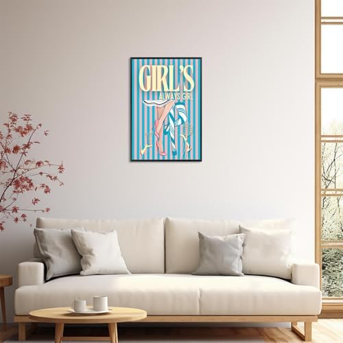 Trendy Always Girls High Heels Poster Funny Cocktail Disco Ball Canvas Wall Art - Image 6