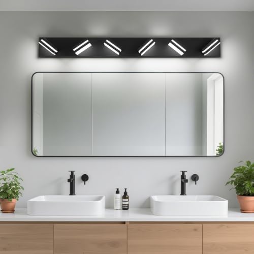 Modern LED Black Acrylic Bathroom Lights Fixtures 6-Light - Image 6
