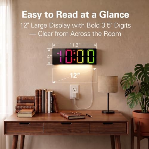 JALL Digital Wall Clock with Big LED Numbers - Image 3