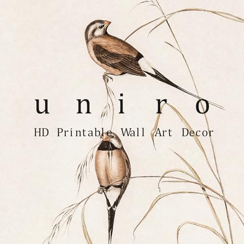 uniro Vintage Bird Wall Art Farmhouse Retro Pictures Canvas Sparrow Birds - Image 6