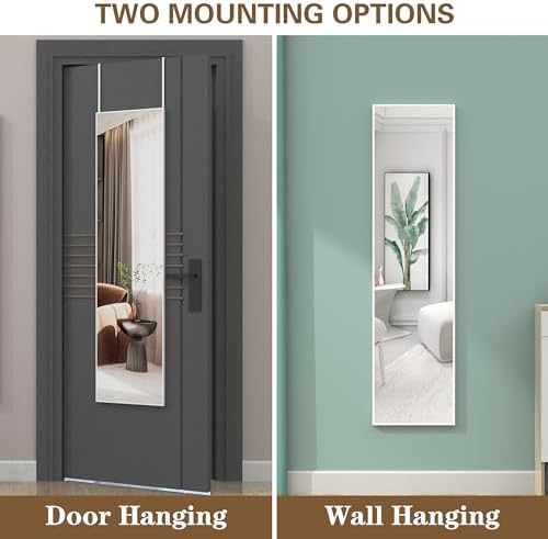 ANYHI 47"x12" Full Length Mirror Over the Door Hang or Wall Mounted - Image 4