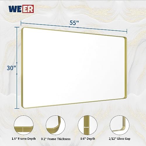 WEER Gold Bathroom Vanity Mirror 55X30 Inch - Image 6