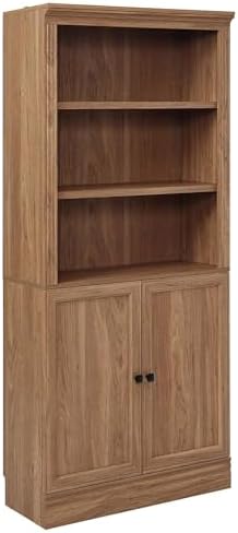 JAHRSTIM Halston Standard Bookcase w/Doors, Cabinet Bookshelf by LivingEssentials
