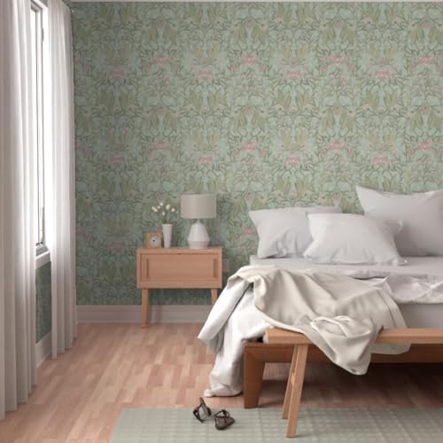 Spoonflower William Morris Pink Peel and Stick Wallpaper - Image 5