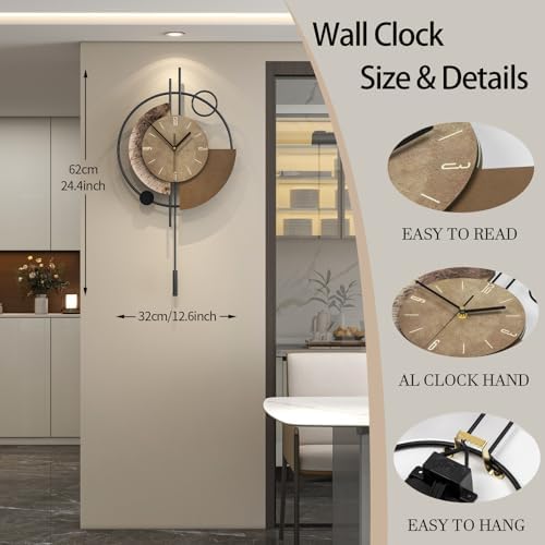 FLEBLE Large Wall Clock Decorative Modern Wall Clocks - Image 4