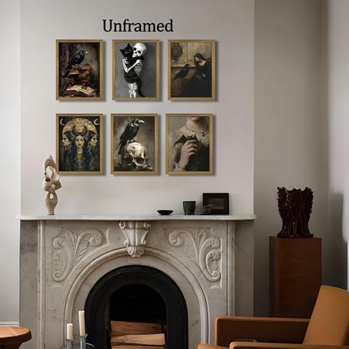 XYHYRA Vintage Gothic Wall Art Set of 6, Dark Academia Witchy Posters, - Image 6