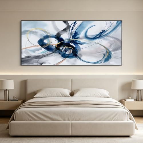 KLAKLA Abstract Wall Art for Living Room Modern Large Framed Art 86x39 Inch - Image 3