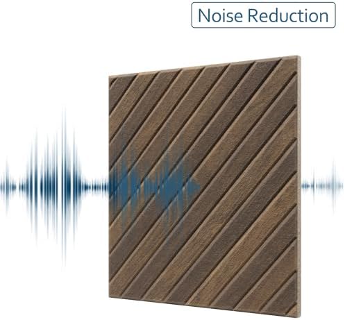 16-Pack Acoustic Wall Panels, 11.8" x 11.8" Peel and Stick PET Diagonal Slat - Image 4