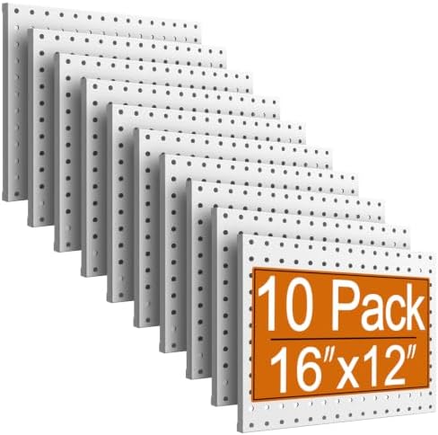 PBHEPJ 10 Pack Metal Pegboard Panels, Includes Drywall Anchors and Screws Kits by PBHEPJ