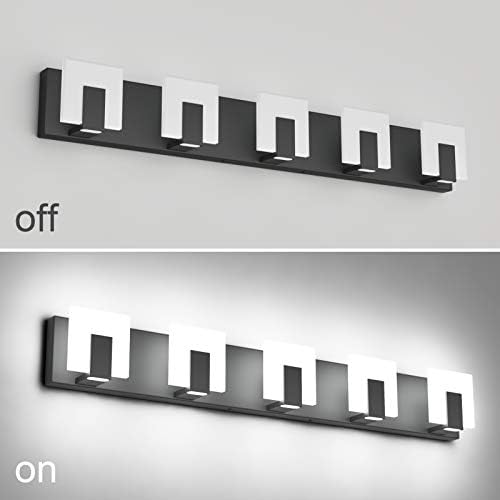 Aipsun 5 Lights Modern Black Vanity Light Up and Down Black Bathroom Lighting - Image 4